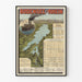 Vintage-Poster Bodensee und Rhein - Fahrplan der Überfahrten von 1887