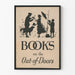 Vintage-Poster "Books on the Out-of-Doors" in schwarzer Silhouette