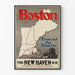 Vintage-Poster Boston Reise mit dem Zug - Wanddekoration Reise