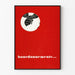 Vintage-Poster in Rot mit Silhouette einer Biene – Summen
