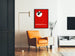 Vintage-Poster in Rot mit Silhouette einer Biene – Summen
