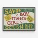 Vintage-Poster 'Boy Meets Girl' Savoy Theatre 1936 — gerahmtes Bild an der Wand