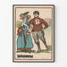 Vintage-Poster des Brown-Teams in sportlicher und eleganter Kleidung