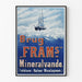 Vintage-Poster Brug Fram's Mineralwasser Wanddekoration in Blau