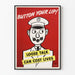 Vintage-Wandposter "Button Your Lip" Warnhinweis