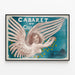 Dekoratives Poster Cabaret des Himmel mit weißen Flügeln — gerahmtes Bild an der Wand