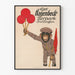 Vintage-Poster vom Carl Hagenbeck's Tierpark Stellingen mit einem Affen in Uniform