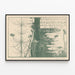 Vintage-Kunstposter mit Wasserpflanzen und Fischen — gerahmtes Bild an der Wand
