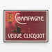 Vintage-Poster Champagner Veuve Clicquot — gerahmtes Bild an der Wand