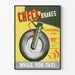 Vintage-Poster Check Brakes While You Taxi für Wanddekoration