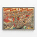 Vintage-Poster Christy Bros. Wildtiere-Show Zirkus — gerahmtes Bild an der Wand