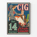 Vintage-Werbeplakat Cig Der 14 Heller - Schuhcreme