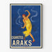 Vintage-Poster Zigaretten Araks mit Tänzerin in gelbem Kleid