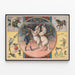 Vintage-Zirkusposter mit Pferden und Dompteur — gerahmtes Bild an der Wand