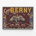 Vintage-Poster vom Cirque Berny mit Elefanten und Akrobaten — gerahmtes Bild an der Wand