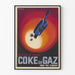Vintage-Werbeplakat Coca-Cola mit energiesparender Gasheizung
