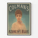 Vintage-Poster Colman's Azure Blue N°1 Porträt Frau