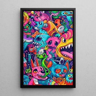 Pop Art Gemälde - Chromatische Explosion | Kunstdruck Wanddekoration Gemälde Poster Kopie