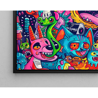 Pop Art Gemälde - Chromatische Explosion | Kunstdruck Wanddekoration Gemälde Poster Kopie