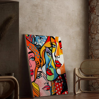 Pop Art Bild - Fragmentierte Gesichter | Kunstdruck Wanddekoration Bild Plakat Kopie