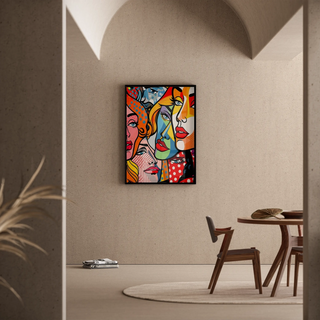 Pop Art Bild - Fragmentierte Gesichter | Kunstdruck Wanddekoration Bild Plakat Kopie