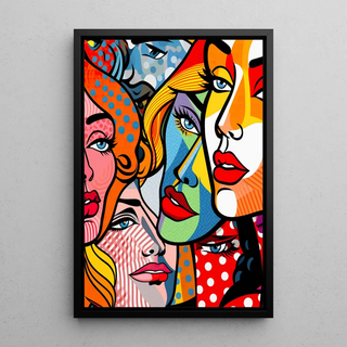Pop Art Bild - Fragmentierte Gesichter | Kunstdruck Wanddekoration Bild Plakat Kopie