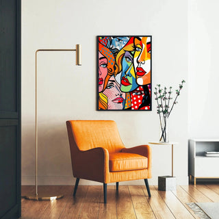 Pop Art Bild - Fragmentierte Gesichter | Kunstdruck Wanddekoration Bild Plakat Kopie