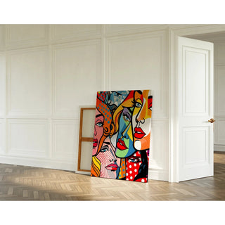 Pop Art Bild - Fragmentierte Gesichter | Kunstdruck Wanddekoration Bild Plakat Kopie