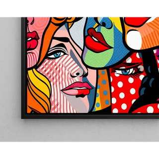 Pop Art Bild - Fragmentierte Gesichter | Kunstdruck Wanddekoration Bild Plakat Kopie