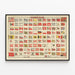 Vintage-Poster mit Nationalflaggen – Wanddekoration-Karte — gerahmtes Bild an der Wand