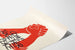 Poster Come Together in Peace - Illustration Händeschlag Rot