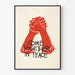 Poster Come Together in Peace - Illustration Händeschlag Rot