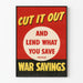 Vintage-Poster Cut It Out War Savings - Retro-Wanddekoration