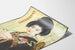 Japanischer Vintage-Poster Frau im schwarzen Kimono