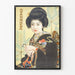 Japanischer Vintage-Poster Frau im schwarzen Kimono