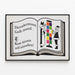 Vintage-Dekorationsposter 'Decembermaand Gulle Maand' im Stil eines offenen Buches — gerahmtes Bild an der Wand