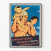 Vintage-Poster glückliche Familie als Wanddekoration