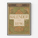 Poster Kalender 1896 mit Blumendekoren