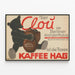 Vintage-Poster Bär und Kaffee Kaffee Hag — gerahmtes Bild an der Wand
