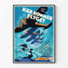 Vintage-Poster Flugzeug und Flugzeugführerin