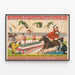 Vintage-Poster Zirkus Barnum & Bailey, Reitshow und Luftakrobaten — gerahmtes Bild an der Wand