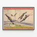 Vintage-Poster Barnum & Bailey - Die fliegenden Metamorphosen des Zirkus — gerahmtes Bild an der Wand