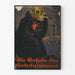 Vintage-Poster mit düsterer Propaganda, Schädel und blutiger Sichel