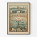 Vintage-Reise-Poster mit Meeres- und Aquarium-Dekor