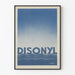 Vintage-Poster Disonyl im blauen Farbverlauf