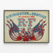 Vintage-Poster "Verteilung der Flaggen" 14. Juli 1880 – Patriotische Wanddekoration — gerahmtes Bild an der Wand