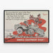 Vintage-Poster Sicherheit Militärmaterial Joe Dope — gerahmtes Bild an der Wand