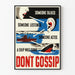 Vintage-Poster zur Sensibilisierung gegen Gerüchte und maritime Sicherheit