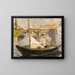 Claude Monet malend in seinem Boot-Atelier - Édouard Manet — gerahmtes Bild an der Wand