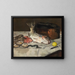 Stillleben mit Fischen - Édouard Manet — gerahmtes Bild an der Wand